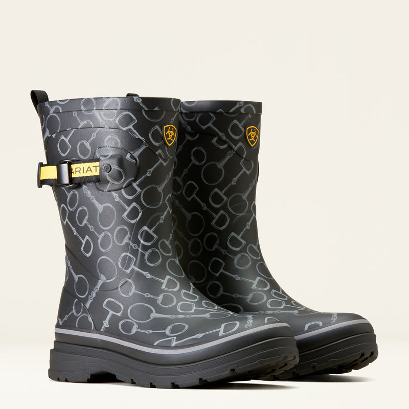 Rubber boots WMS Kelmarsh mid rubber boot black bit print | 10047068