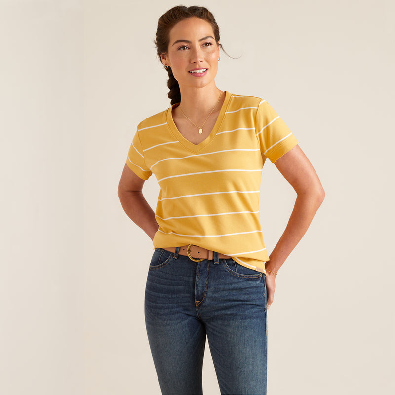 Kurzarm Shirt WMS Fairford T-Shirt ochre stripe | 10048513