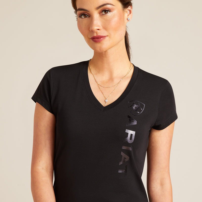 Kurzarm Shirt WMS Vertical Logo V T-Shirt black | 10048602