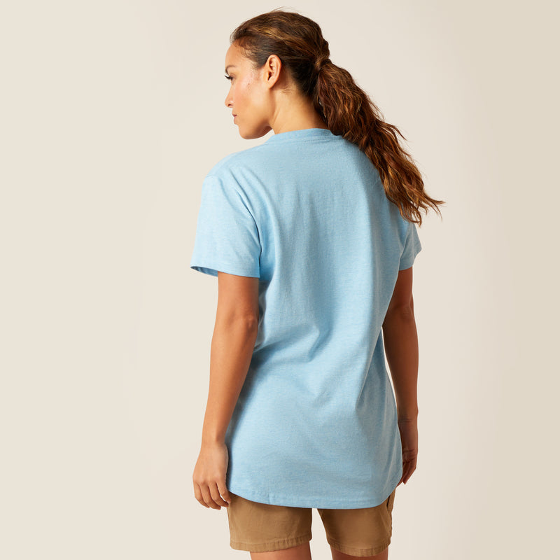 Top WMS Rebar Cotton Strong à col en V Top Norse Blue Blue Heather | 10048733