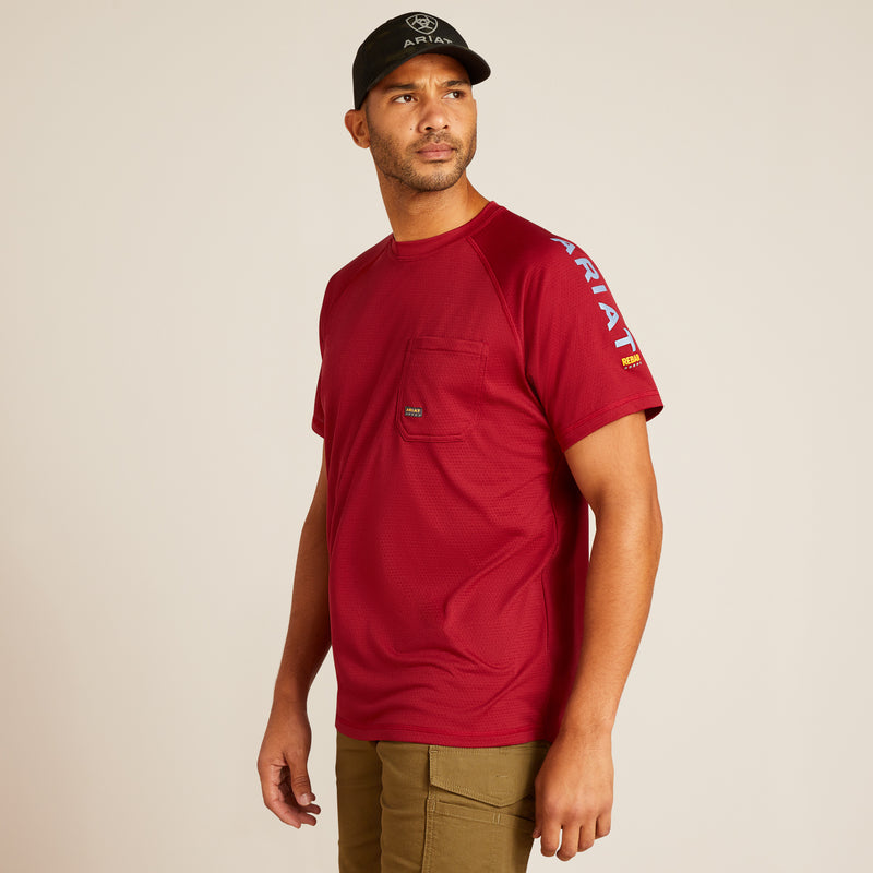 Kurzarm Shirt MNS Rebar Heat Fighter T-Shirt tibetan red/infinity heather | 10048751