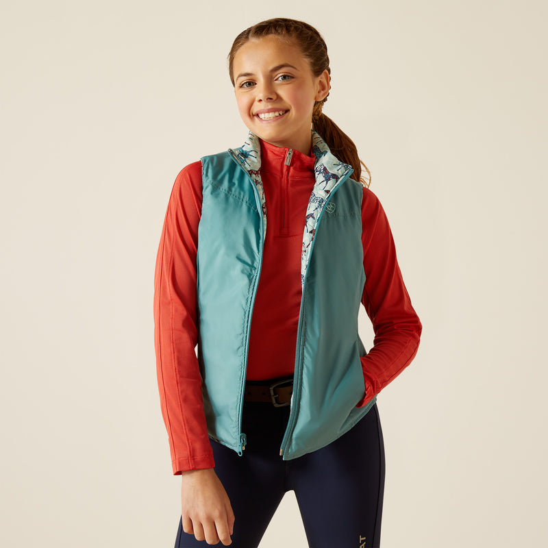 Weste YTH Bella Reversible Insulated Vest painted ponies/brittany blue | 10048804