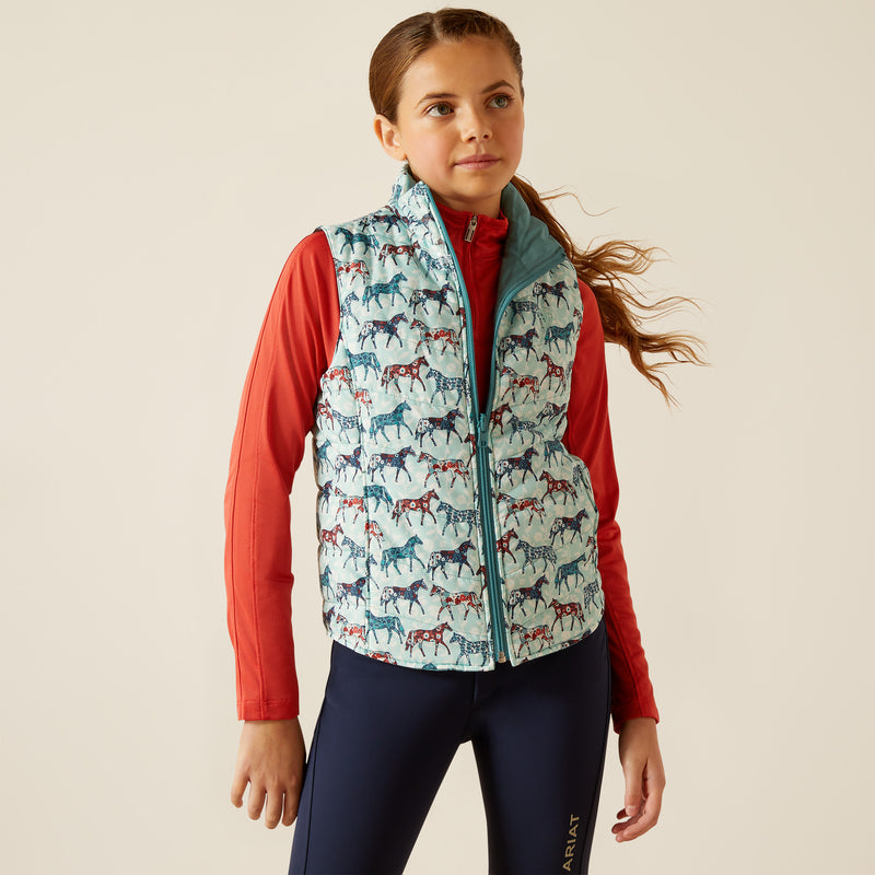 Weste YTH Bella Reversible Insulated Vest painted ponies/brittany blue | 10048804