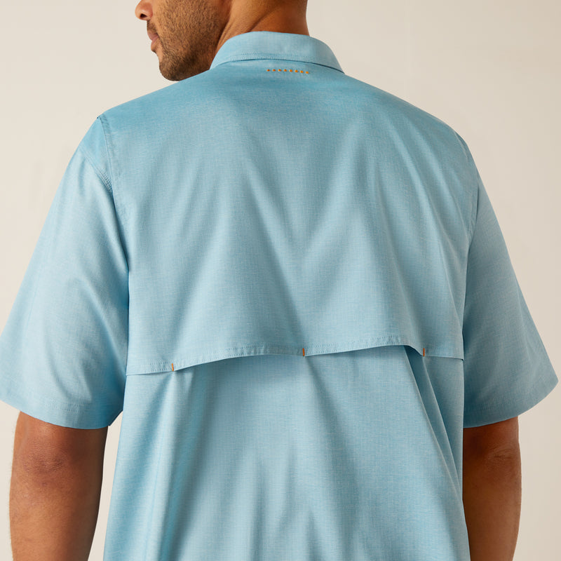 Short arm Shirt Mns Rebar Made Tough Ventek Durastretch Work Shirt Bluejay Heather | 10048865