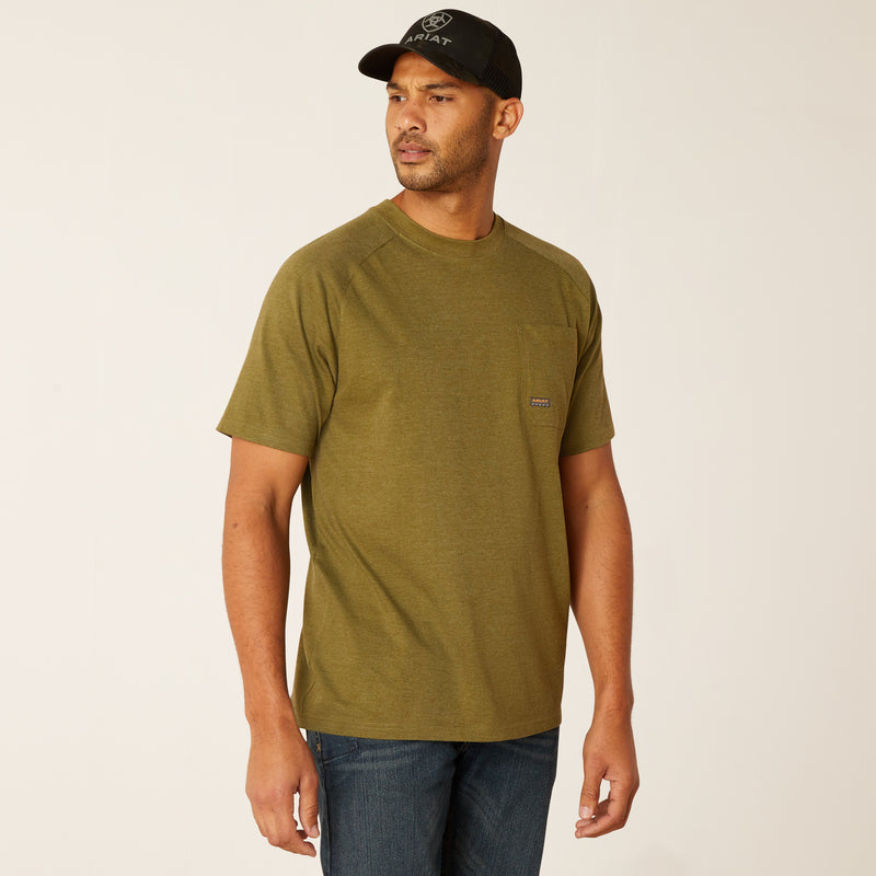 Shirt Shirt Mns Rebar Cotton Strong T-Shirt Lichen Heather | 10048888