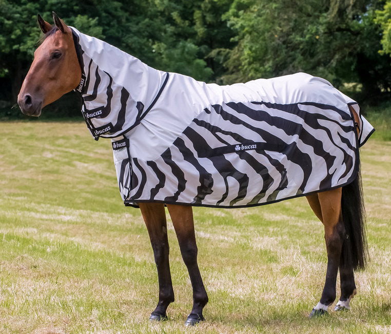 Weidedecke Buzz-off Rain Zebra Full Neck