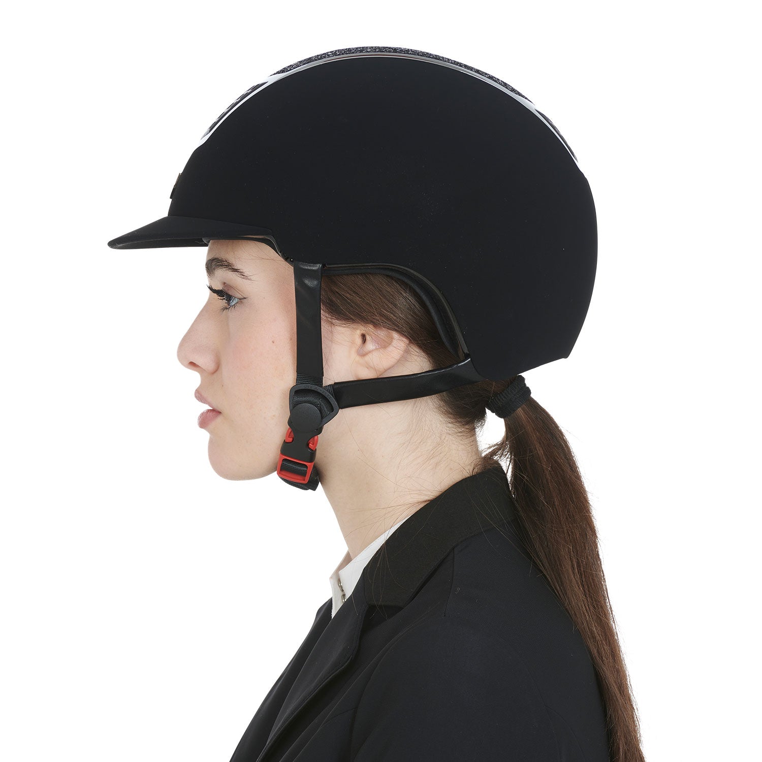 Reithelm Ultra-Light Velvet Helmet With Rhinestones