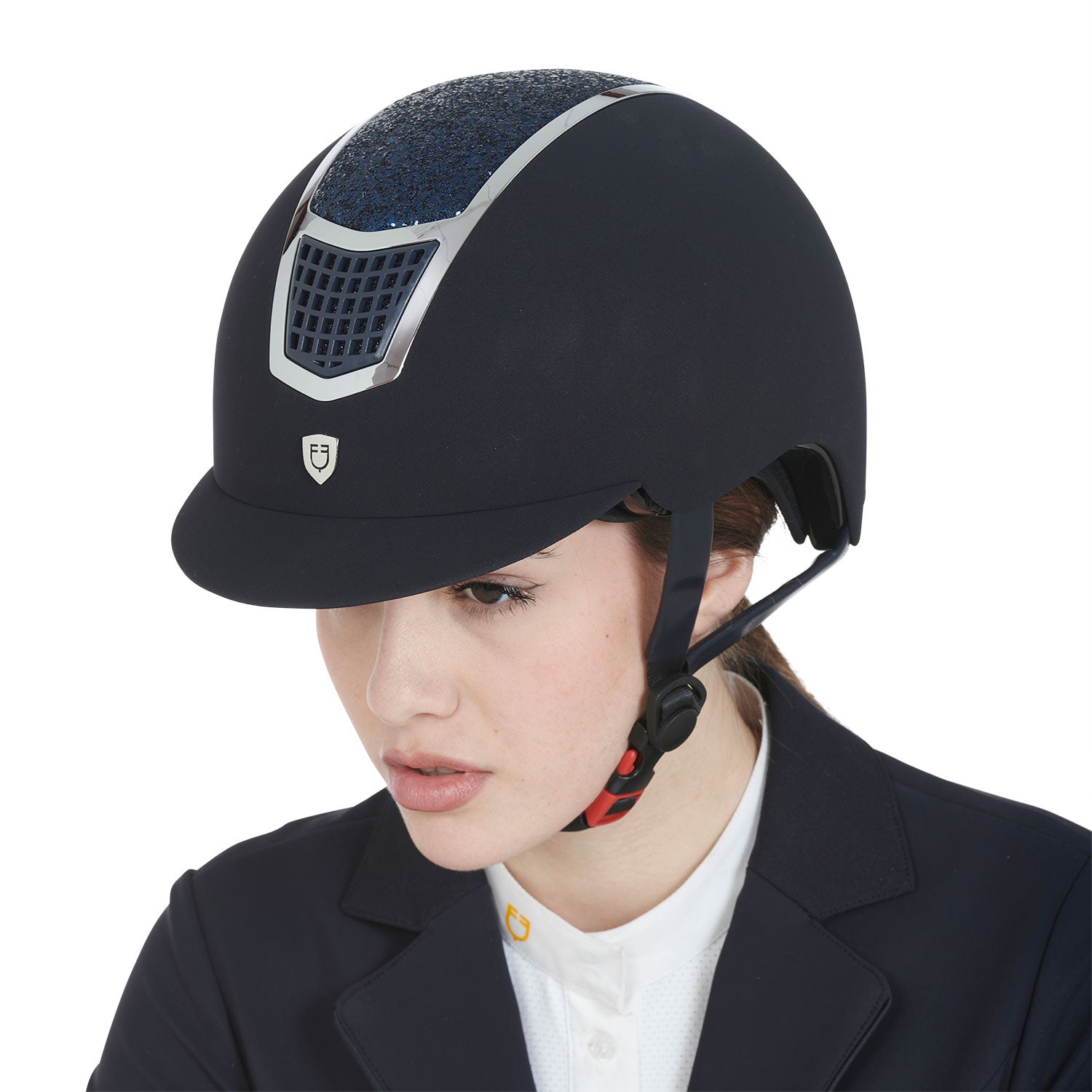 Reithelm Ultra-Light Velvet Helmet With Rhinestones