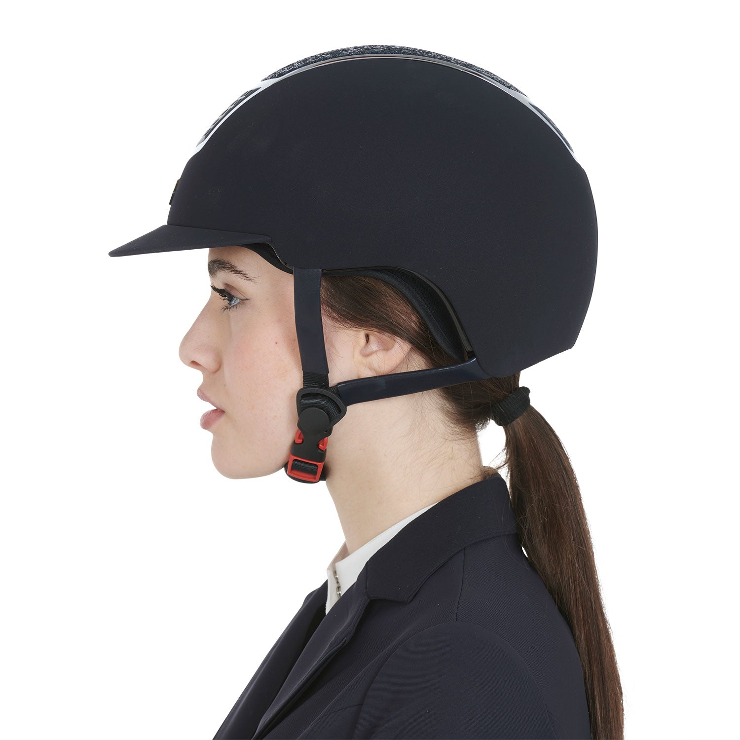 Reithelm Ultra-Light Velvet Helmet With Rhinestones