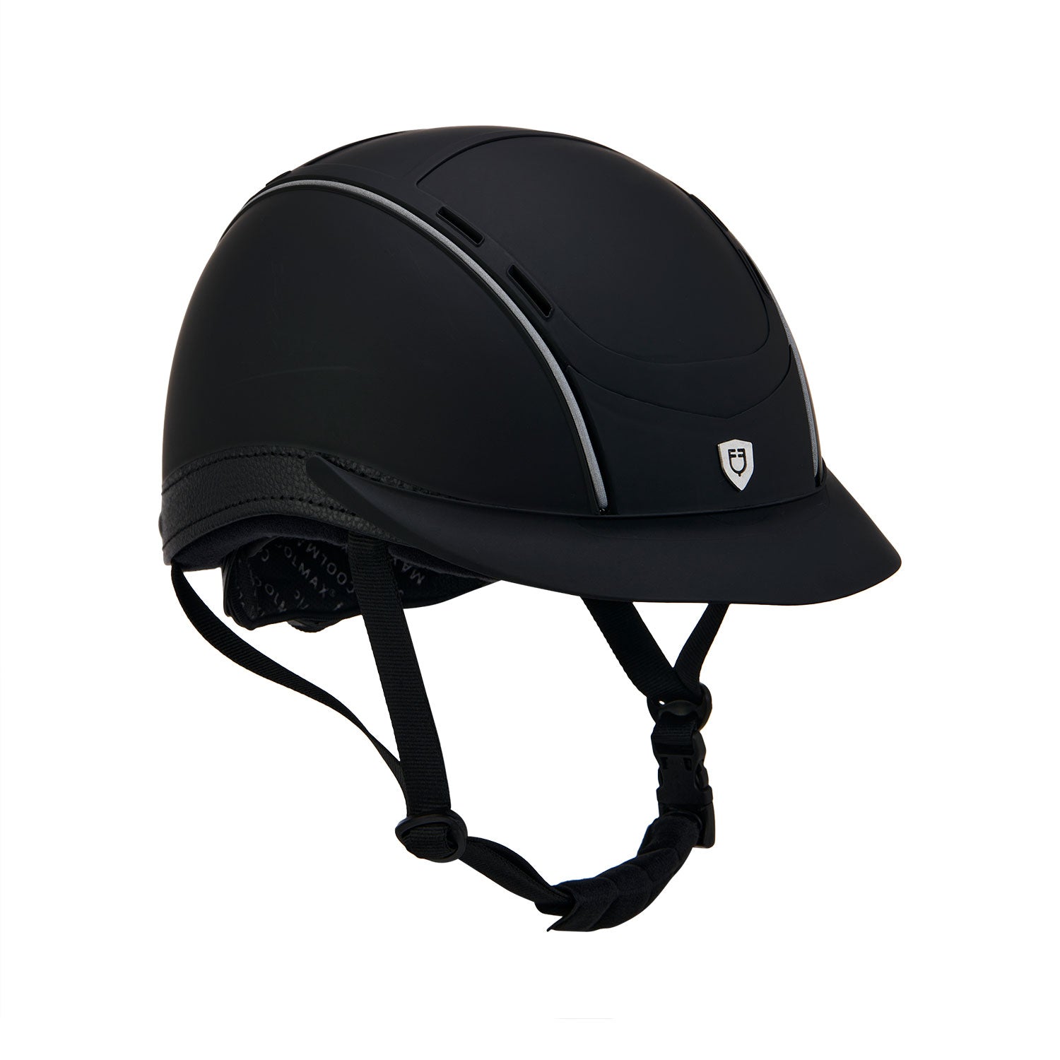 Reithelm Helmet With Front Logo And Leather Inserts