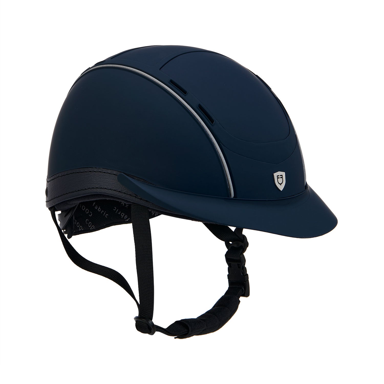 Reithelm Helmet With Front Logo And Leather Inserts