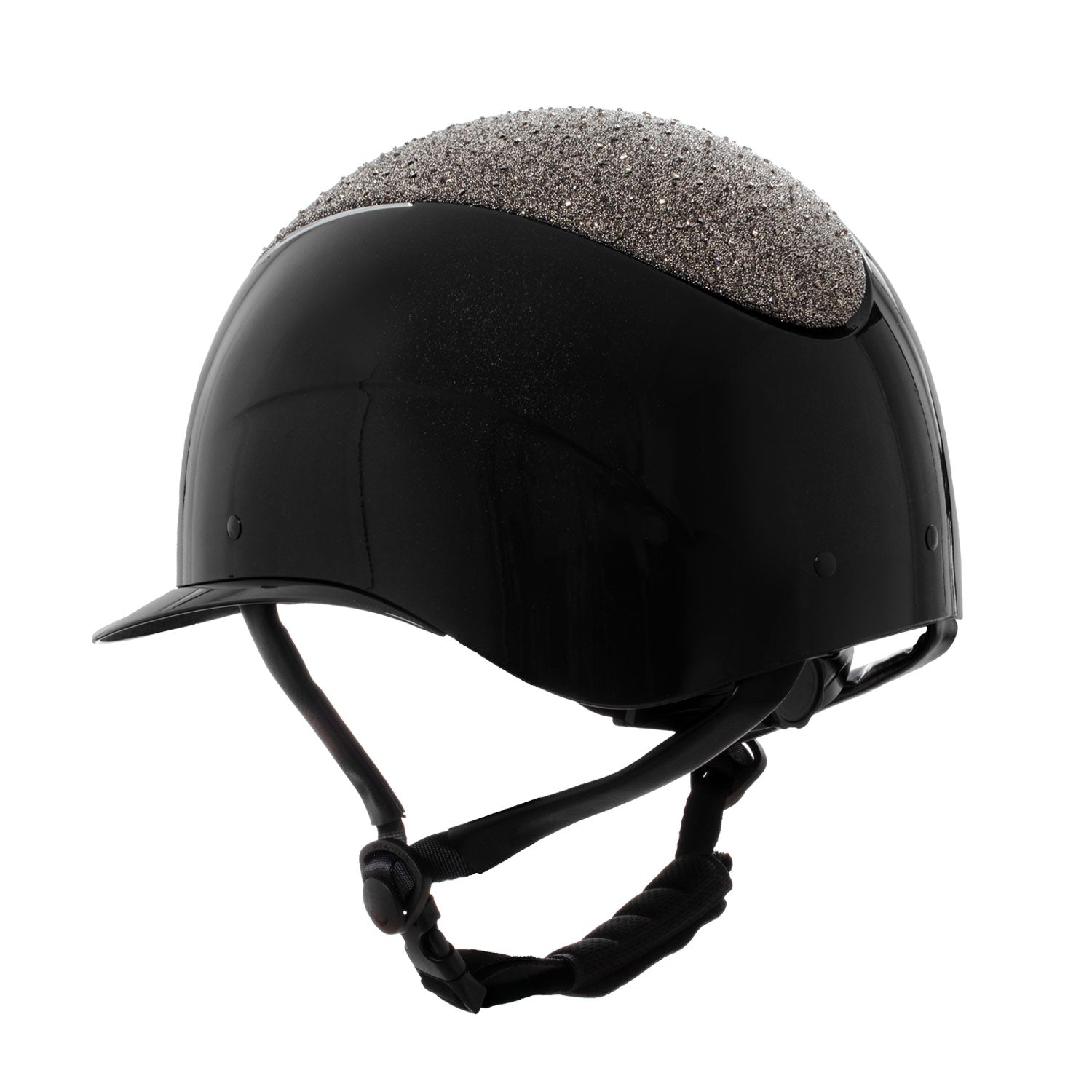 Reithelm Helmet With Wide Visor And Rhinestones