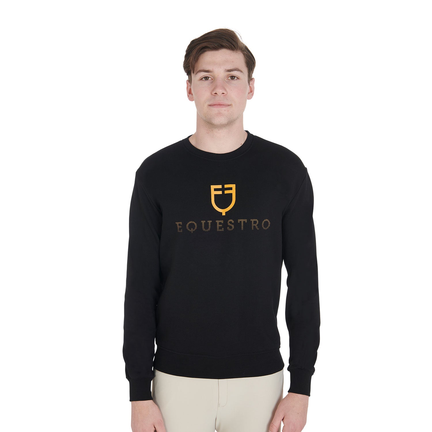 Pullover Men'S Cotton Crewneck Sweatshirt With Logo On The Chest