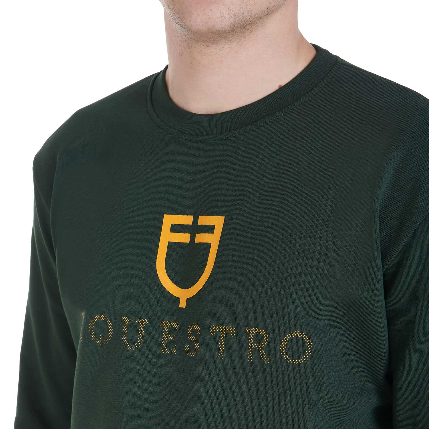 Pullover Men'S Cotton Crewneck Sweatshirt With Logo On The Chest