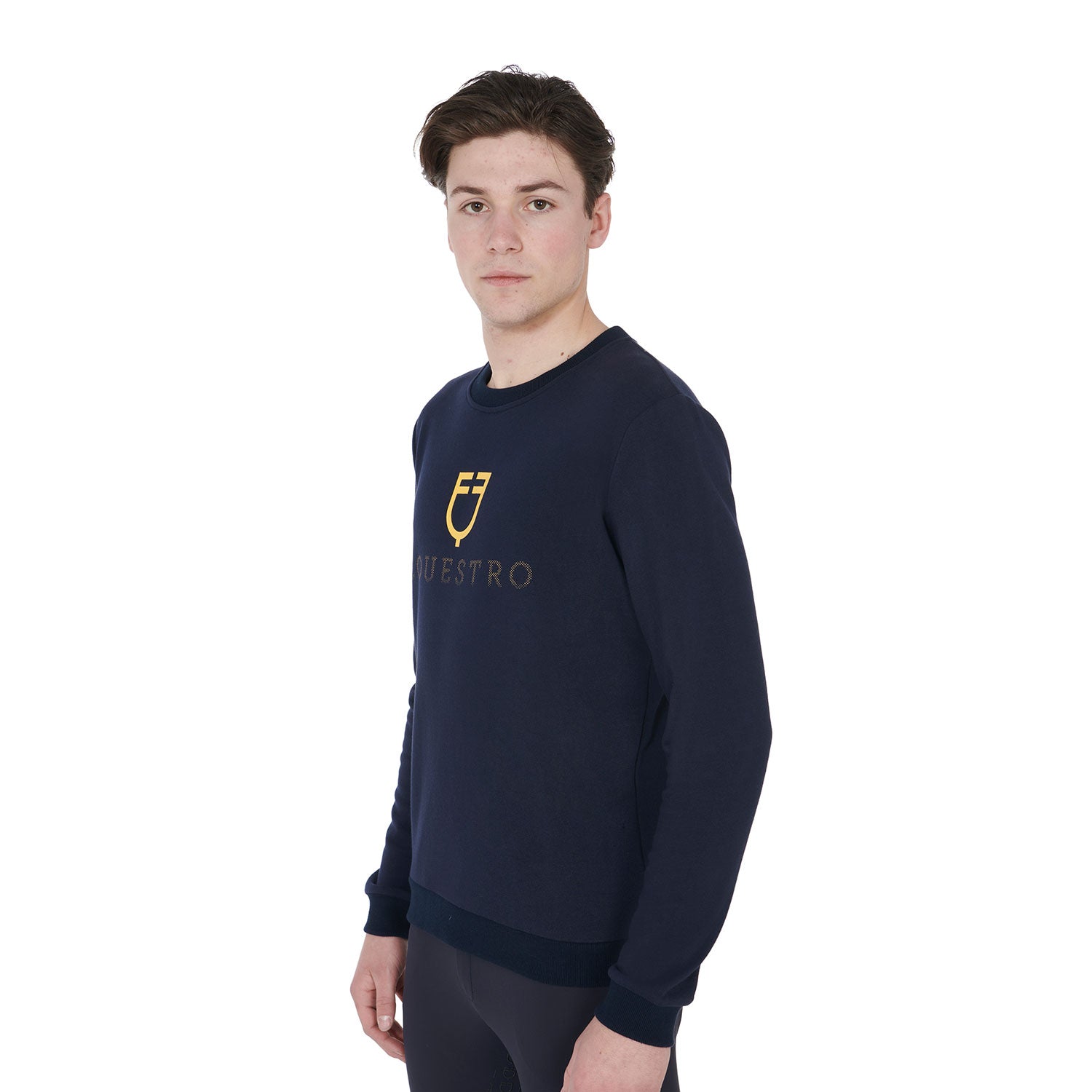 Pullover Men'S Cotton Crewneck Sweatshirt With Logo On The Chest