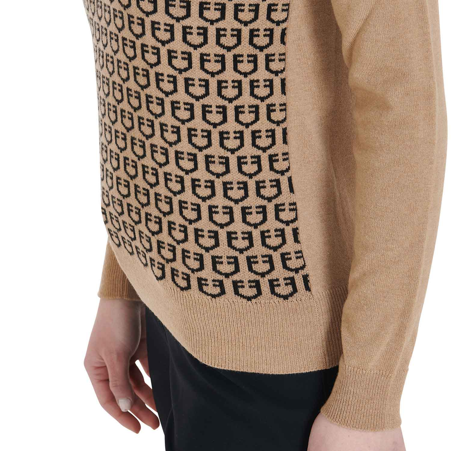 Sweater Women'S V-Neck Sweater With Contrasting Logos