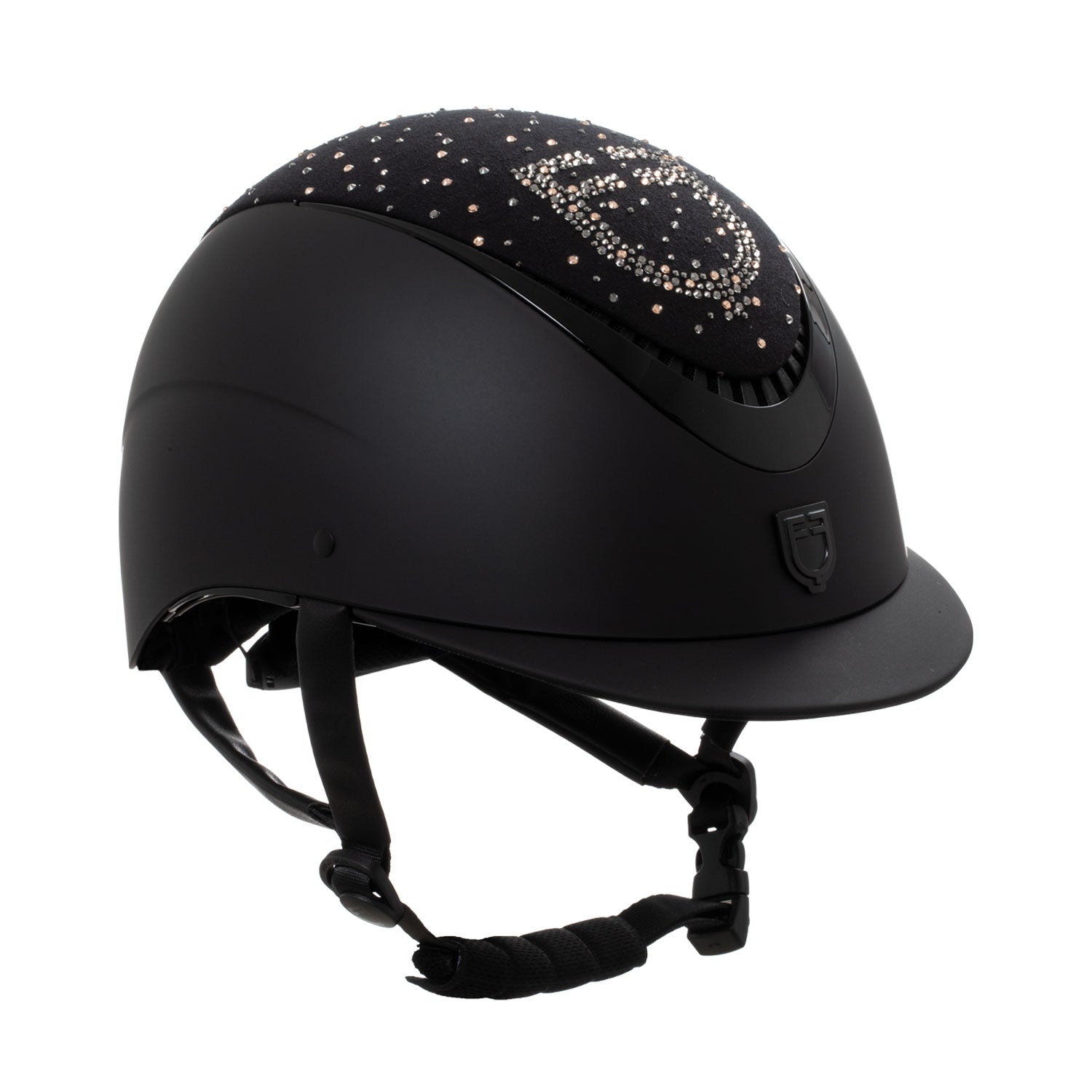 Reithelm Matt Helmet With Narrow Visor And Rhinestone Logo