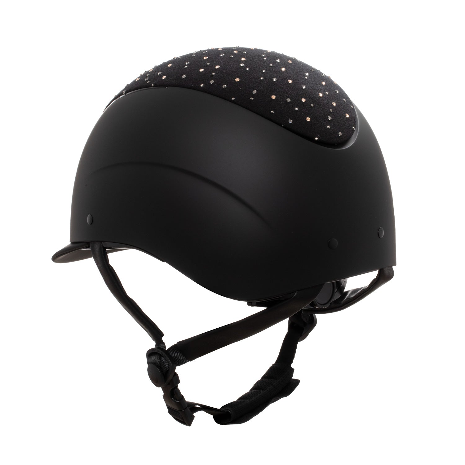 Reithelm Matt Helmet With Narrow Visor And Rhinestone Logo