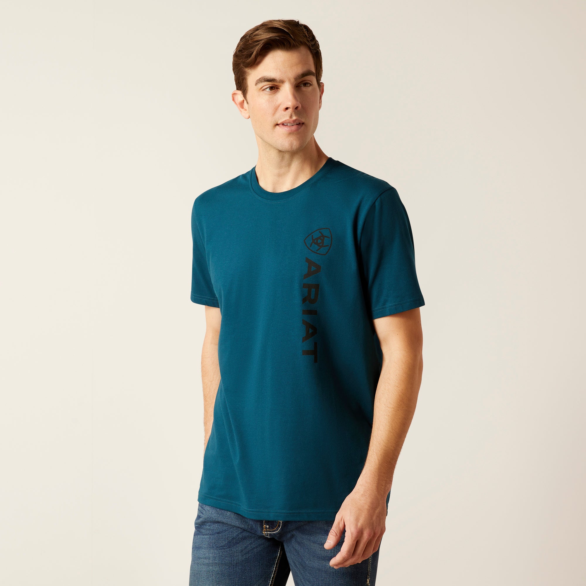 Shirt Shirt MNS Vertical Logo T-Shirt Reflecting Pond | 10046110