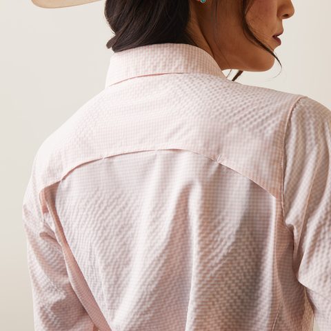 Kurzarm Shirt WMS VentTEK Stretch  Shirt coral blush/white check | 10043497