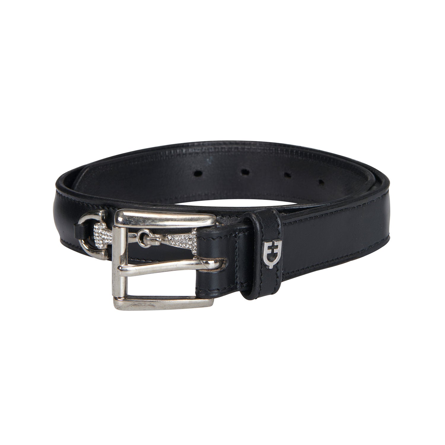 Gürtel Leather Belt With Snaffle Bits And Rhinestones