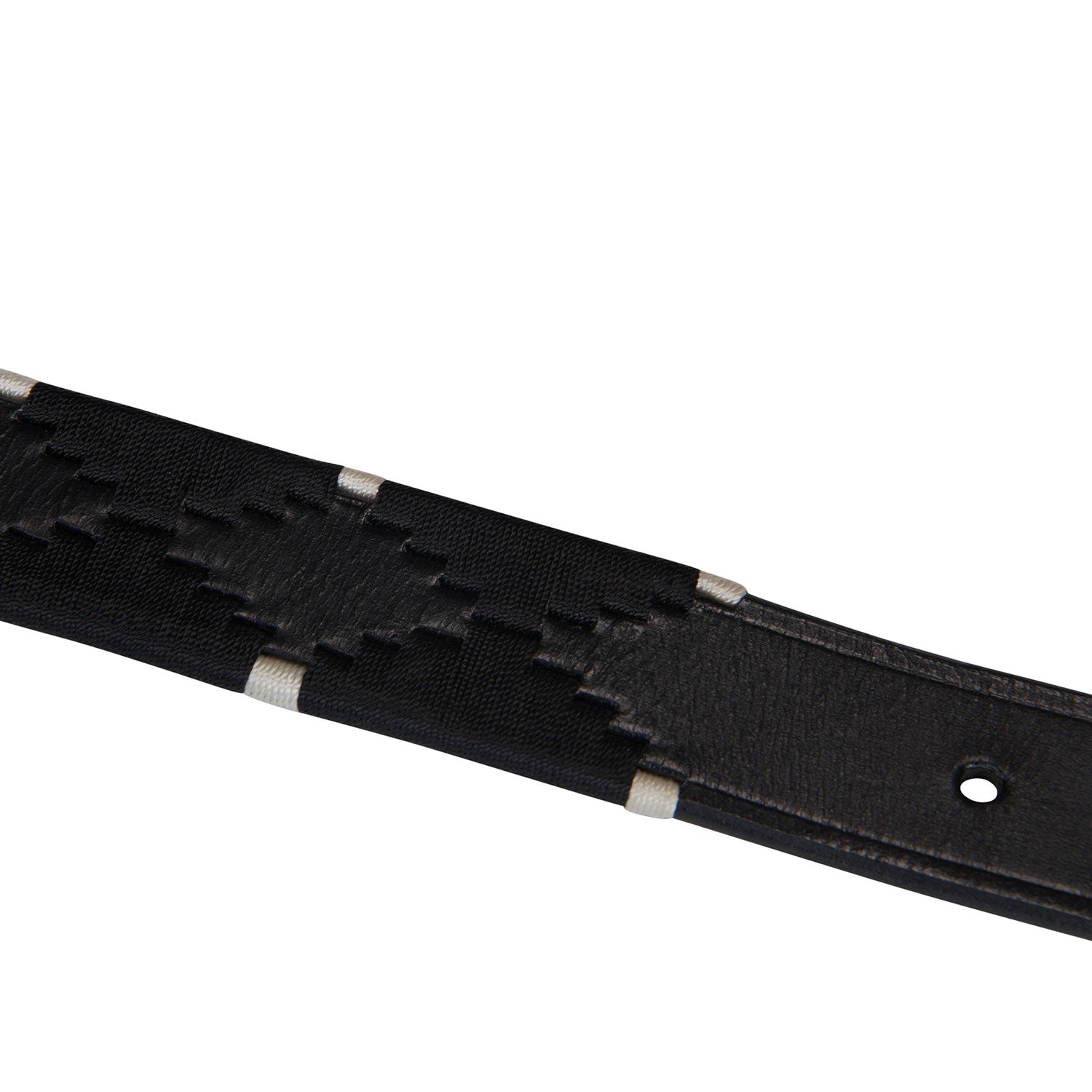 Gürtel Leather Belt With Black And White Embroidery