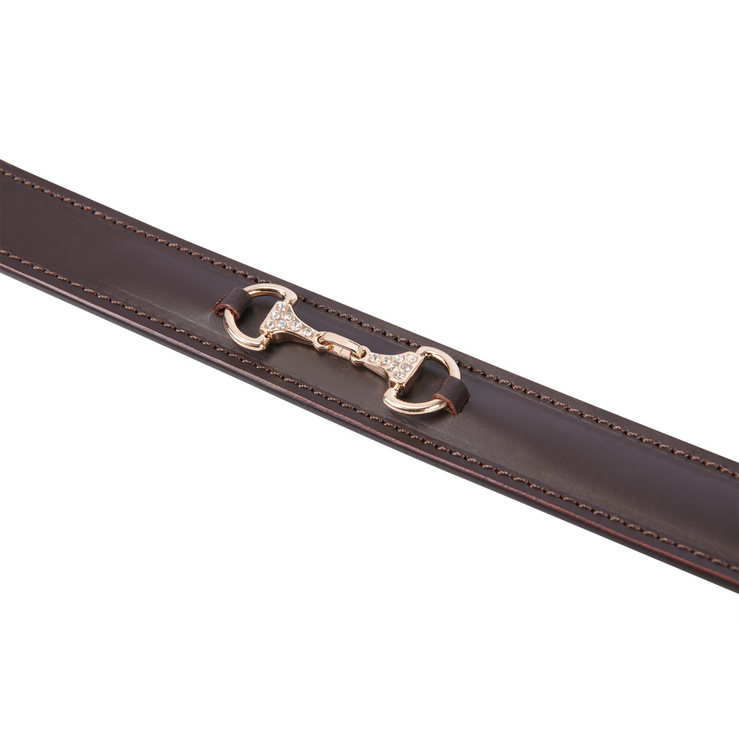 Gürtel Leather Belt With Snaffle Bits And Rhinestones