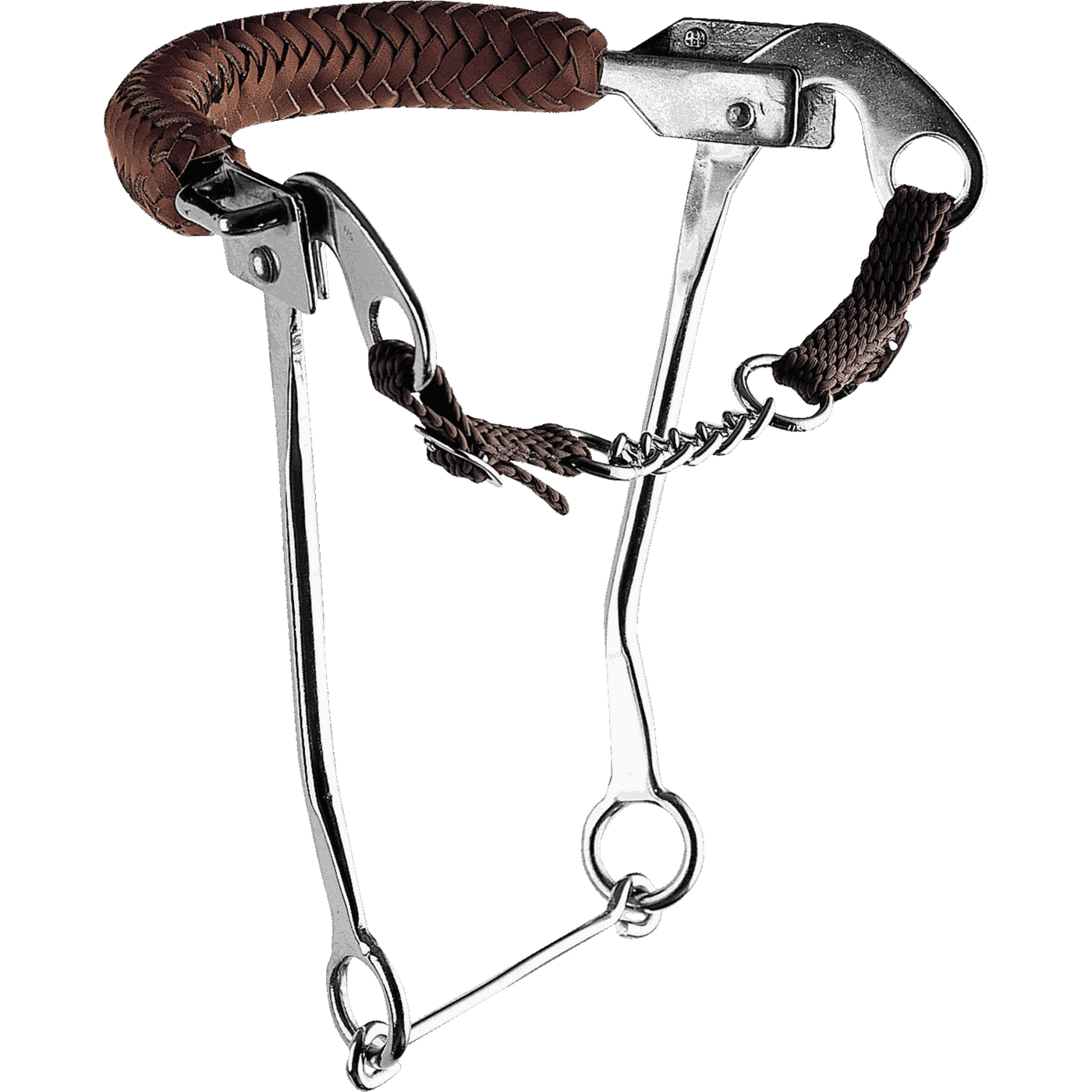 HACKAMORE Edelstahl SEITENTEILE NASENBAND LEDER GEFLOCHTEN | 4214356